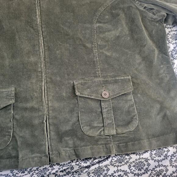 New Fashion Bug Green Corduroy Motorcycle Jacket Sz 30/32 - Picture 7 of 16